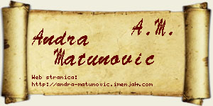 Andra Matunović vizit kartica